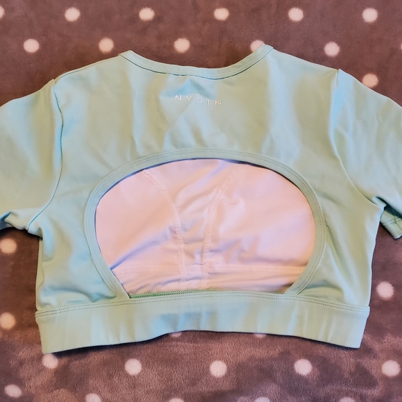 NVGTN Open Back Tee - Aqua XS - Picture 2 of 2